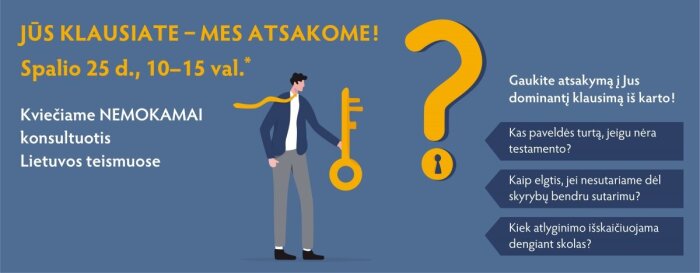 Spalio 25 d. – nemokamų teisinių konsultacijų diena teismuose